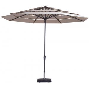 Afbeelding Madison parasol Syros Open Air rond 350 cm ecru door Tuinexpress.nl